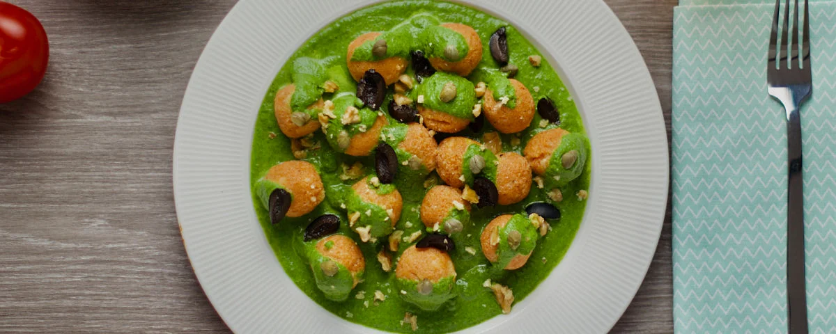 Recipe kit Tomato gnocchi in a cream of spinach